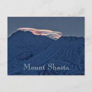 GLOWING CLOUD ABOVE MOUNT SHASTA POSTCARD