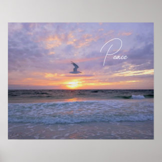 Glowing Clouds Over Sunset Poster
