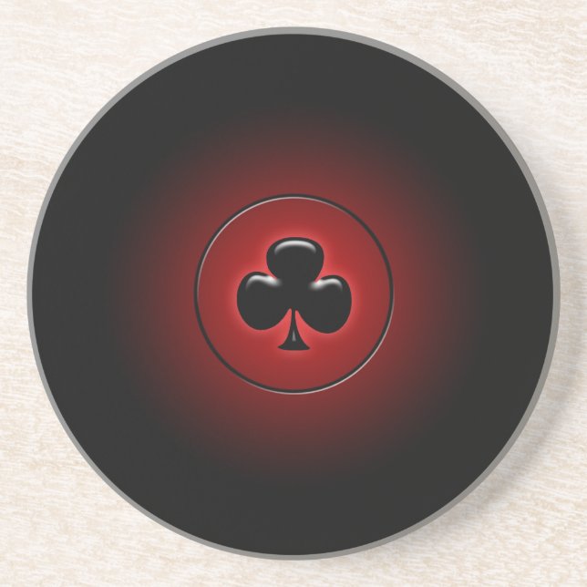 Glowing club card suit coaster (Front)