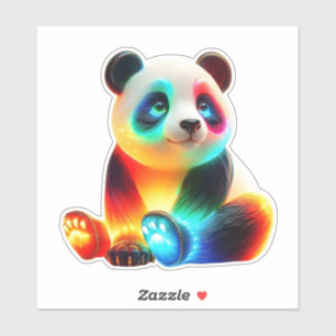 Glowing Colorful Panda Art – Cute Neon Light Panda