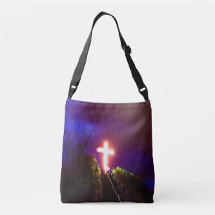 Glowing Cross At Night God Loves Crossbody Bag