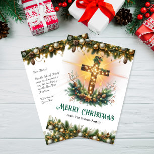 Glowing Cross   Christian Christmas Card