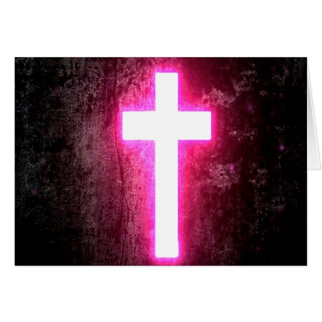 Glowing Cross Religious Card (Front Horizontal)