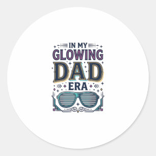 Glowing Dad Era Retro Neon Sunglasses Shirt_1 Classic Round Sticker