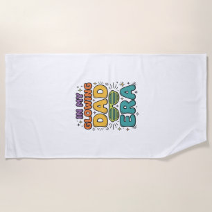 Glowing Dad Era Retro Sunglasses Dad Shirt Design_ Beach Towel