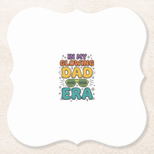 Glowing Dad Era Retro Sunglasses Dad Shirt Design_ Paper Coaster