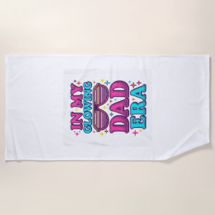 Glowing Dad Era Vintage Engraving Shirt Design_1 Beach Towel