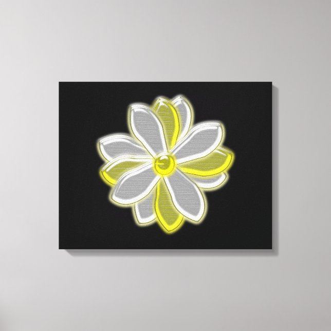 Glowing Daisy Flower Canvas Print (Front)
