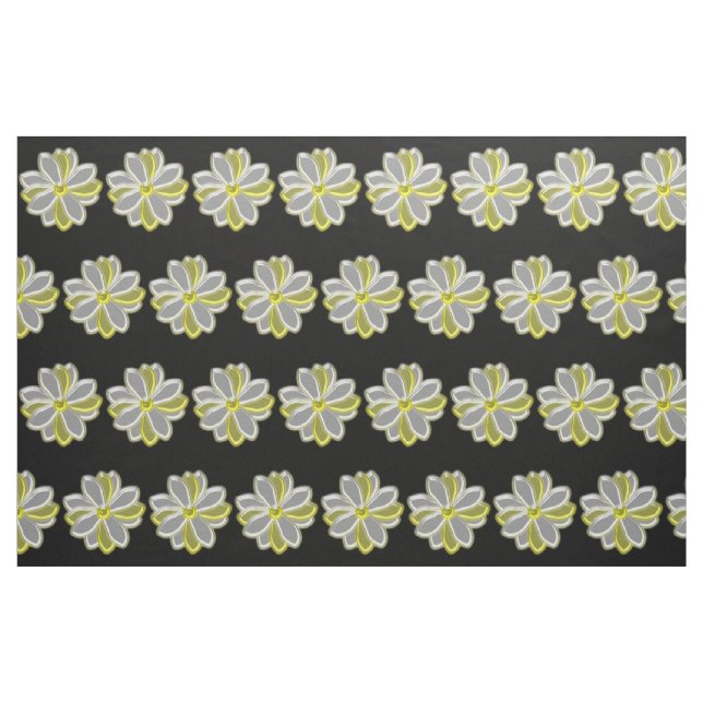 Glowing Daisy Flower Floral Patterned Craft Fabric (Fat Quarter)