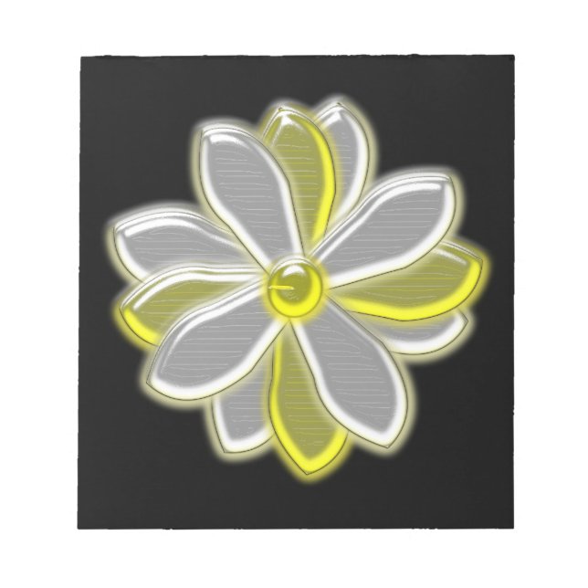 Glowing Daisy Flower Notepad (Front)