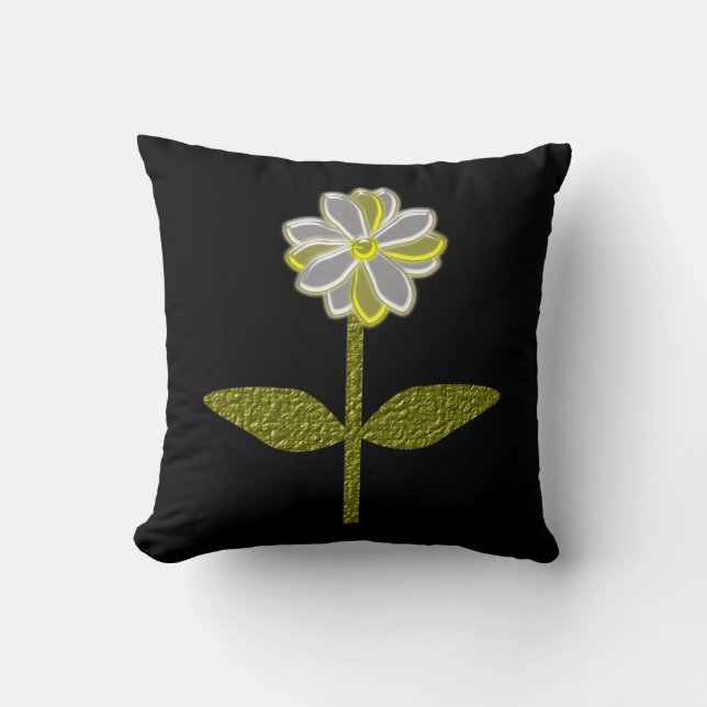 Glowing Daisy Flower Pillow (Front)