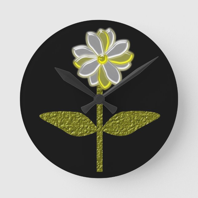Glowing Daisy Flower Wall Clock (Front)