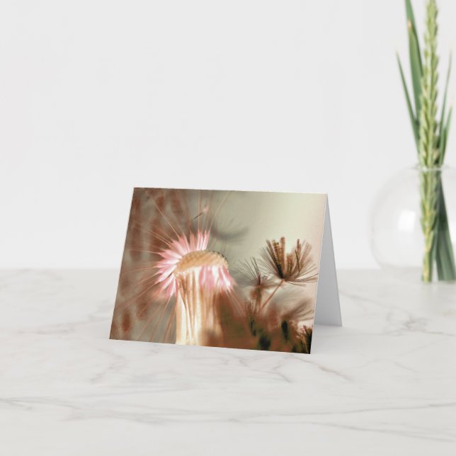 Glowing Dandelion Blank Thank You Card (Front)