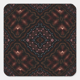 Glowing Darkness Kaleidoscope Mandala Square Sticker