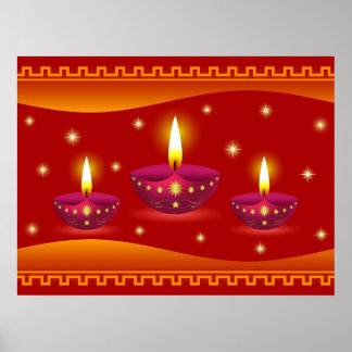Glowing Decorative Lamps Poster