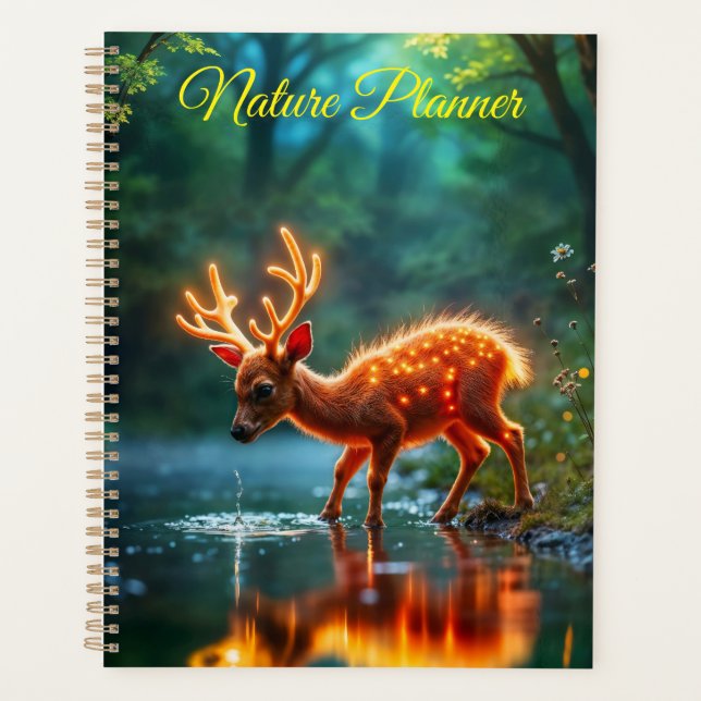 Glowing deer magic forest drink stream planner (Front)