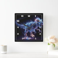 Glowing Dinosaur Roaming in a Starry Background