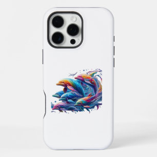 Glowing Dolphin Art iPhone 16 Pro Max Case