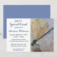 GLOWING DRAGON FLY PARTY EVENT INVITE