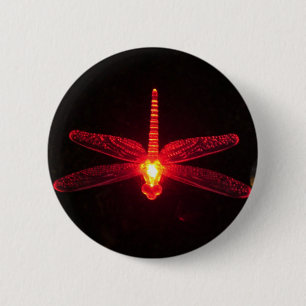 Glowing Dragonfly 6 Cm Round Badge