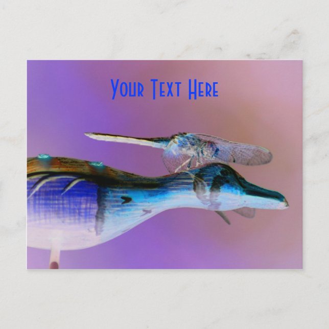 Glowing Dragonfly Customisable Postcard (Front)