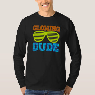 Glowing Dude party 80s vintage retro colourful T-Shirt