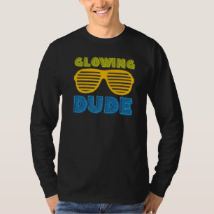 Glowing Dude party 80s vintage retro colourful T-Shirt