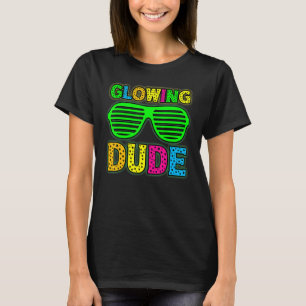Glowing Dude party 80s vintage retro colourful T-Shirt