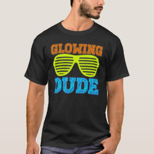 Glowing Dude party 80s vintage retro colourful T-Shirt