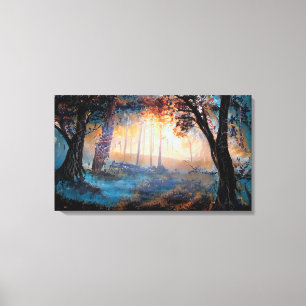 Glowing Dusk in the Forest Canvas Print
