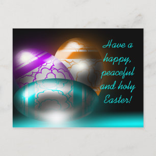 Glowing Easter Eggs Postcard