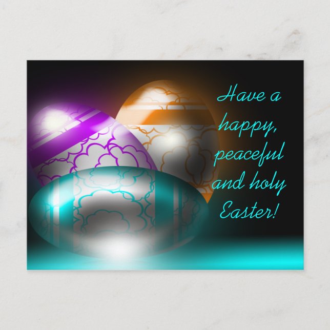 Glowing Easter Eggs Postcard (Front)