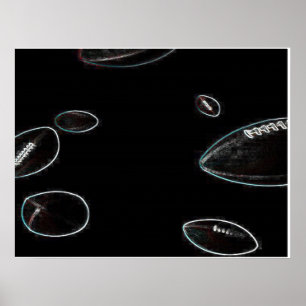 Glowing Effect Football Poster