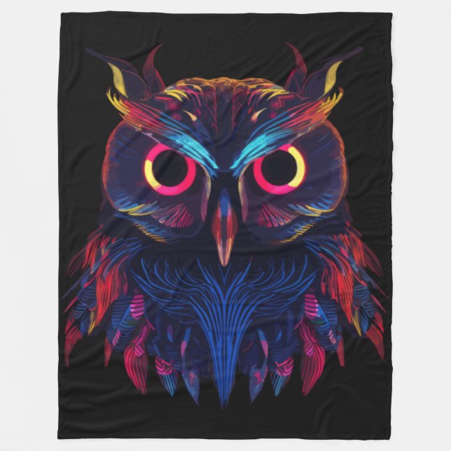 Glowing eyes fleece blanket (Front)