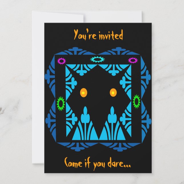 Glowing Eyes Halloween Invitation (Front)