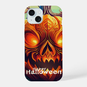 Glowing Eyes Jack-o-Lantern Halloween Art iPhone 15 Case