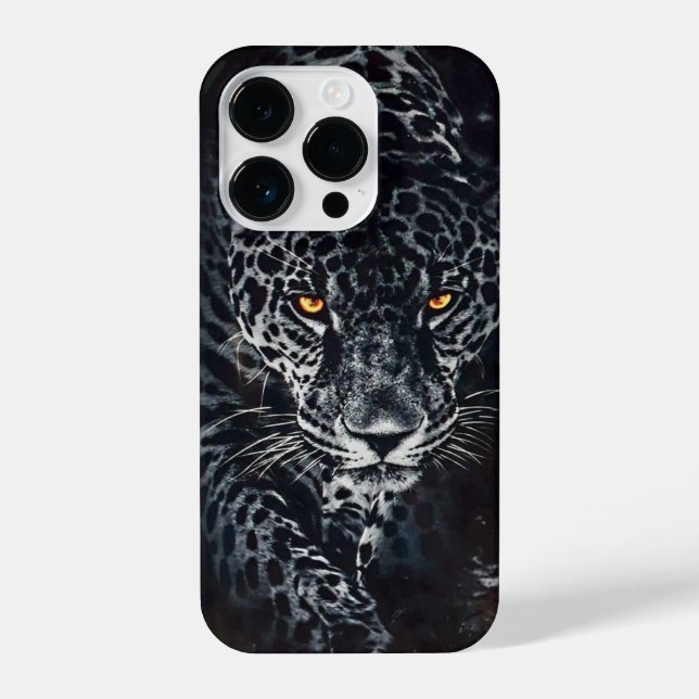 GLOWING EYES LEOPARD WITH DOT PATTERN iPhone CASE (Back)