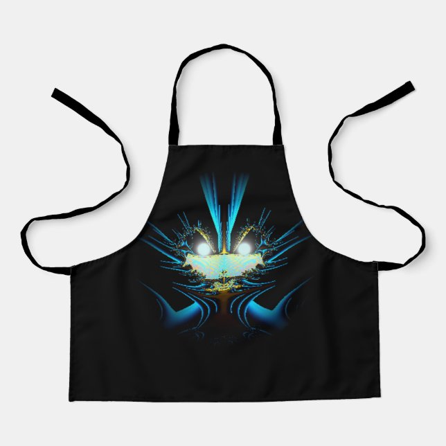 Glowing Eyes Luminous Blue Creature  Apron (Front)