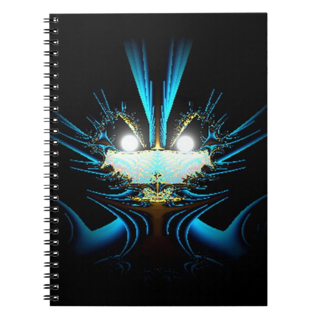 Glowing Eyes Luminous Blue Creature  Spiral Notebook (Front)