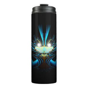 Glowing Eyes Luminous Blue Creature  Thermal Tumbler