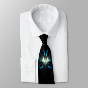 Glowing Eyes Luminous Blue Creature Tie