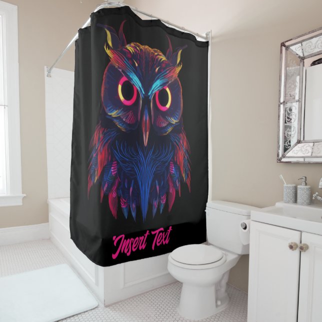 Glowing eyes shower curtain (In Situ)