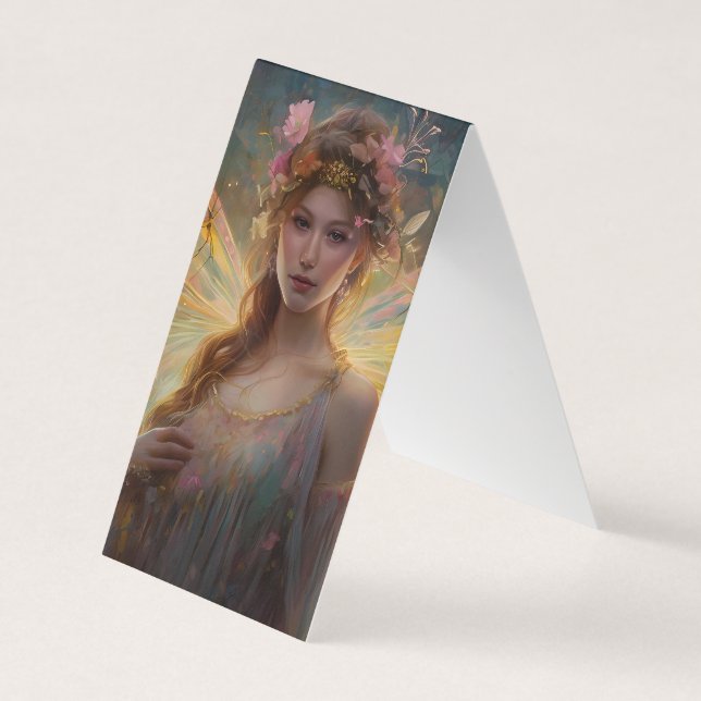 Glowing Fairy Wings Background Business Card (Front)