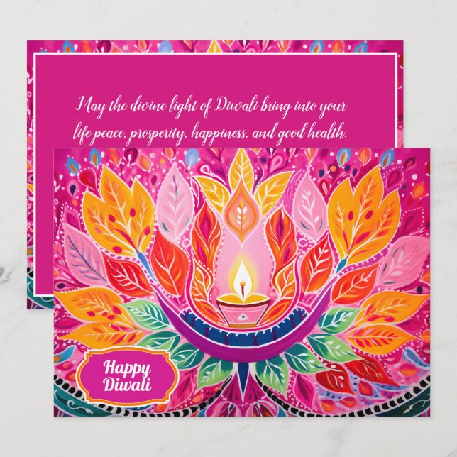 Glowing Festivities: A Diwali Celebration card (Front/Back)