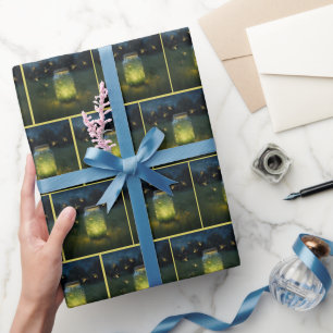 Glowing Fireflies In Glass Jar Wrapping Paper