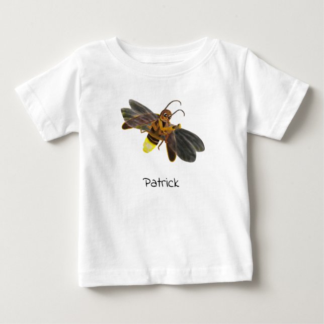 Glowing Firefly Lampyridae Personalised Baby T-Shirt (Front)