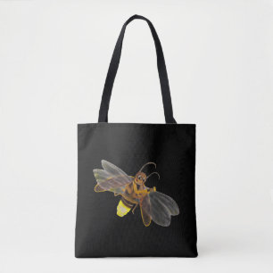 Glowing Firefly Lampyridae Tote Bag