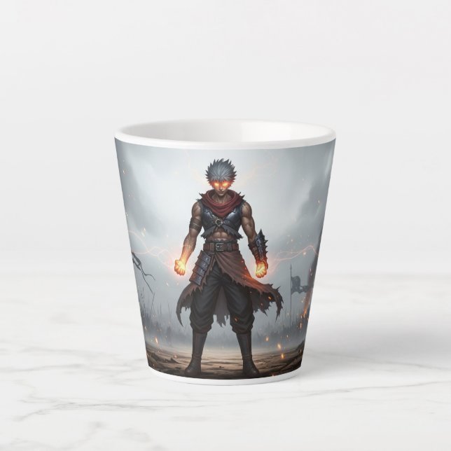 Glowing Fists | Dark Anime Warrior Mug (Front)