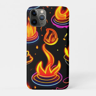 Glowing Flame Icons on Dark Canvas Case-Mate iPhone Case