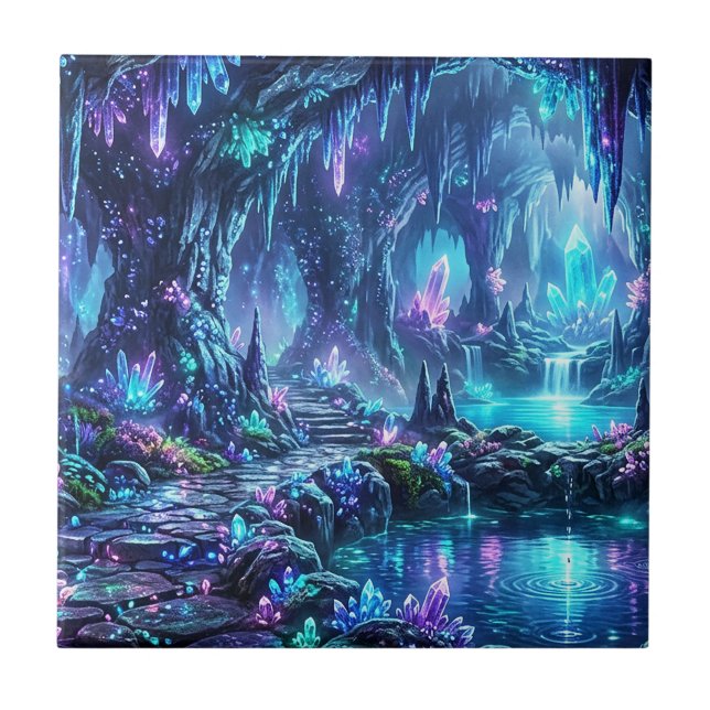 Glowing Forest with Lake Tile (Front)